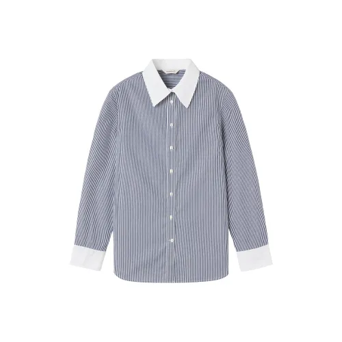 GANT 409 Темно-синий синий белый полосы женские рубашки