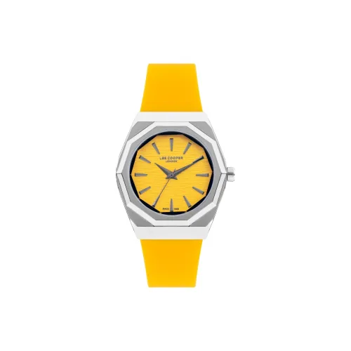 Lee Cooper Кварцевый механизм силиконовый ремешок женские часы желтый циферблат