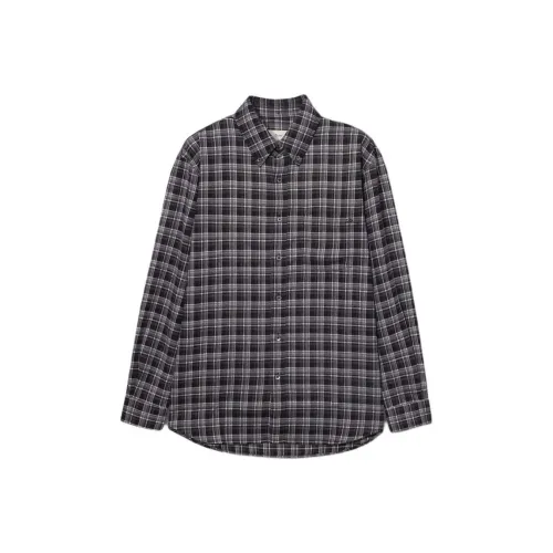 Dunst Унисекс CHECK Фланелевая рубашка Черная рубашка Unisex
