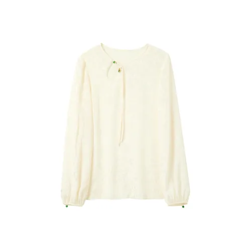 3COLOUR Абрикос Женские Шифоновые Рубашки