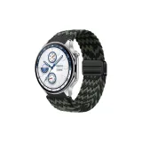 В узор - черный, зеленый [магнитная застежка, ткань, вязаный ремешок]