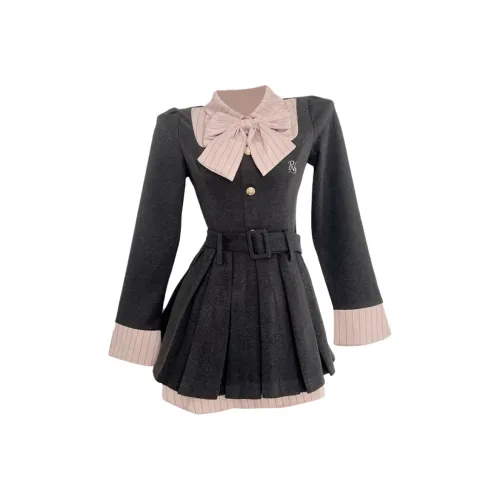 PNVB Серый Женские Длинные Платья с Длинными Рукавами