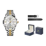 Стальной ремешок с белым циферблатом