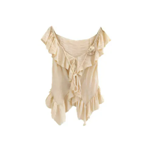 LOWEAR Рубашка с оборками и корсажем Женская