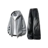 Серый топ + черные штаны