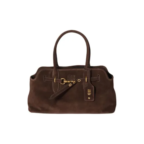 MIU MIU Aventure Кожа Сумка Стандартная Женская Темно-Коричневая