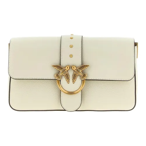 PINKO Love Series Козья кожа Сумка через плечо Женская Белая