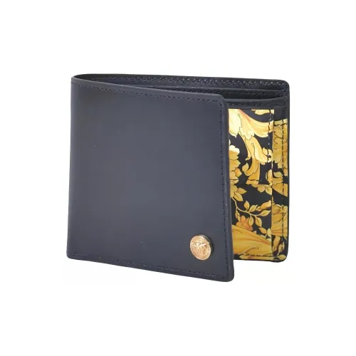 VERSACE Medusa Кожа Кошелек Мужской Черный Золото