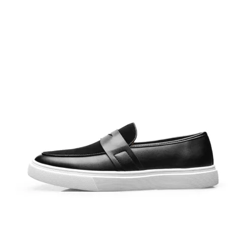 HD Slip-On Повседневные кожаные туфли Лоферы с плоской подошвой Мужские