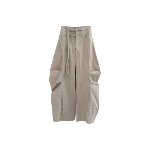 LOWEAR Два ремня боковая сторона Pintuck брюки повседневные женские