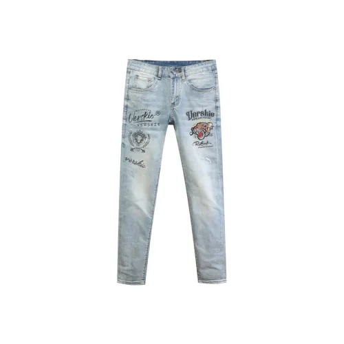 OGQG Light Blue Men's Jeans OGQG Светло-голубые мужские джинсы