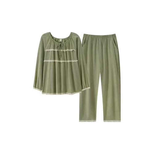 Sha Qian Пижамный комплект женский зеленый