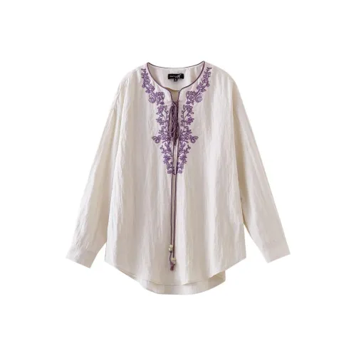 OUNIXUE Абрикос Женские Рубашки