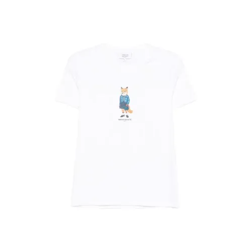 Maison Kitsune Dressed Fox Белый Женские T-рубашки