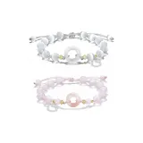 Серебряный Lucky Кошка Спокойная Застежка [Розовый + Серый]