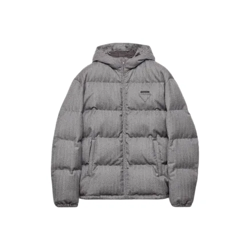 PRADA Gray Men's Down Jackets PRADA Серый Мужской Пуховик