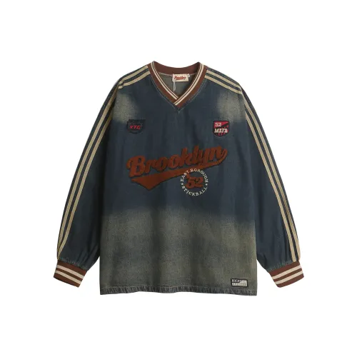 WAYHWEI Джинсовый Синий Унисекс T-Рубашки