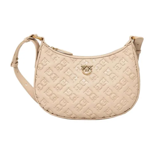 PINKO Love Bag Сумка через плечо из коровьей кожи Мини Женская Бежевая