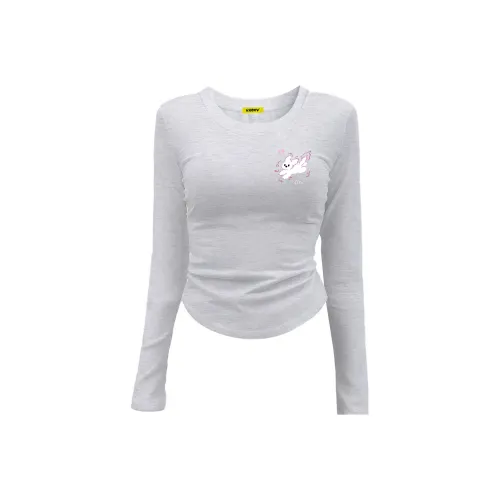 VXOXV Длинный рукав Т-рубашка Женская