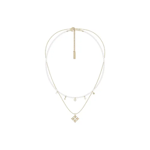 SUN HUNTER Циркон Ожерелья Женские Свет Титан + Жемчужно-белый