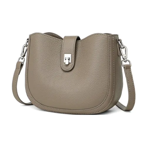 Crtnzo Kroez Коровья кожа Сумка через плечо Стандартная Женская Слоновой серый