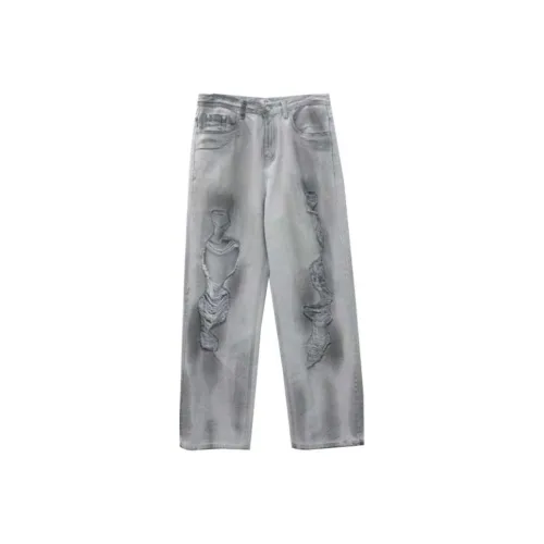 LOWEAR Серый Dirty Damage Maxi Брюки Джинсы Женские