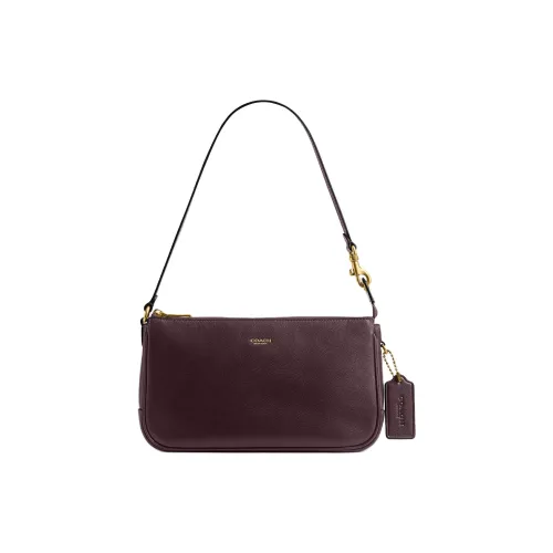 COACH Plaza Коровья кожа Сумка Сумка через плечо Маленькая Женская Красная Каштановая