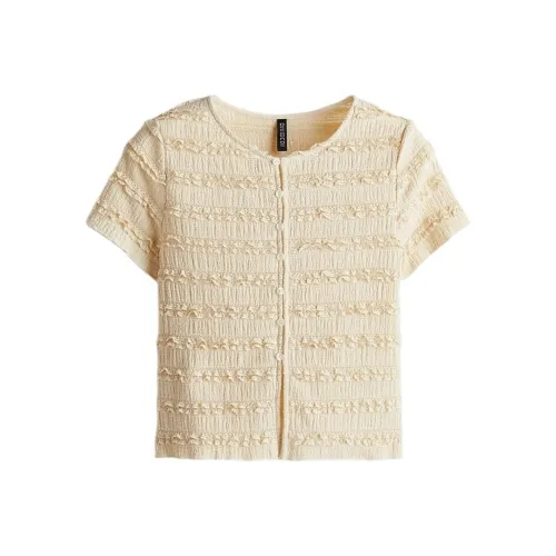 H M Light Beige Women's Shirts H M Светло-бежевые женские рубашки