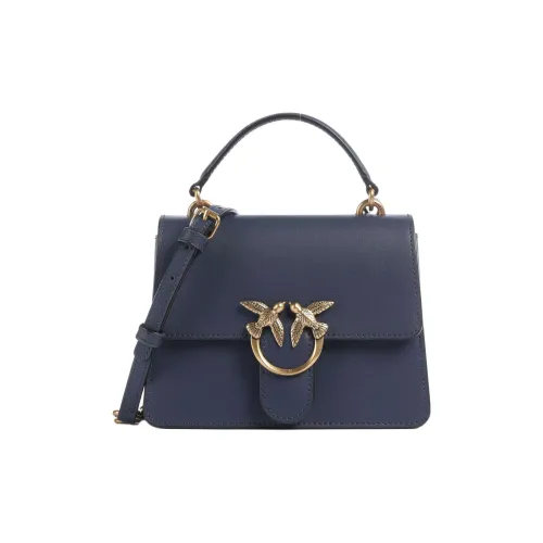 PINKO Love Series Fine Корова Крупнозернистая текстура Сумка через плечо Сумка Мини Женская Темно-синий