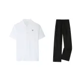 Комплект одежды (Белая футболка + Черные повседневные штаны)