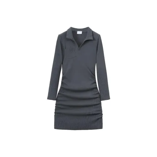 Mu Qingqing Длинное платье с длинными рукавами женское