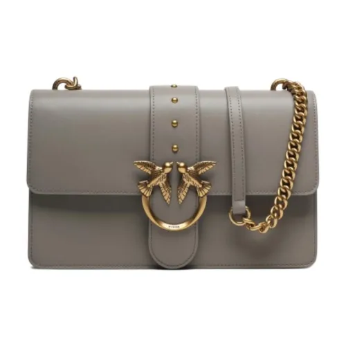 PINKO Сумка через плечо из коровьей кожи женская серая