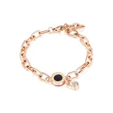 Розовое золото, римский стиль, цифры, браслет