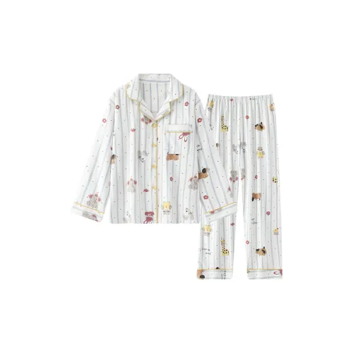MEIJIAO Белый щенок [Комплекты одежды] Женские пижамные комплекты