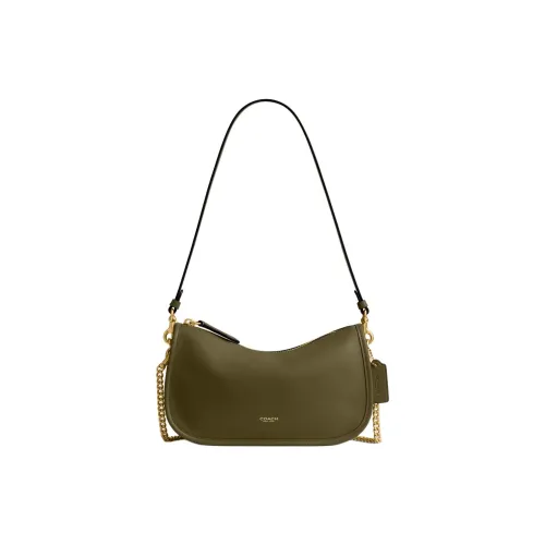 COACH GRAIN LEATHER Портативная сумка через плечо сумка на плечо средний размер женский оливковый