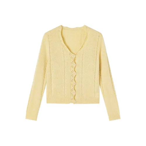 XIANGYING Прозрачный Желтый Женский Трикотаж