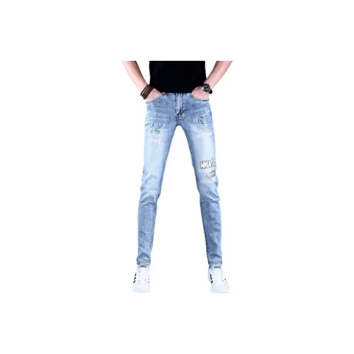 OGQG Light Blue Men's Jeans OGQG Светло-голубые мужские джинсы