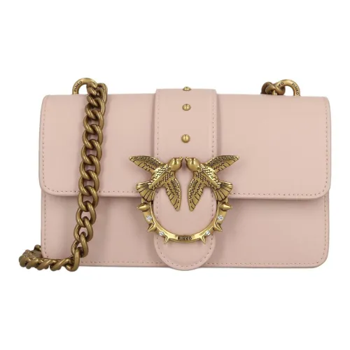 PINKO Love IconSIMPLY Натуральная кожа Сумка через плечо Сумка на плечо Мини Женская Розовая