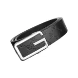 Double C Pattern, Silver Clasp-Black Strap  
Двойной узор C, серебряная пряжка - черный ремешок