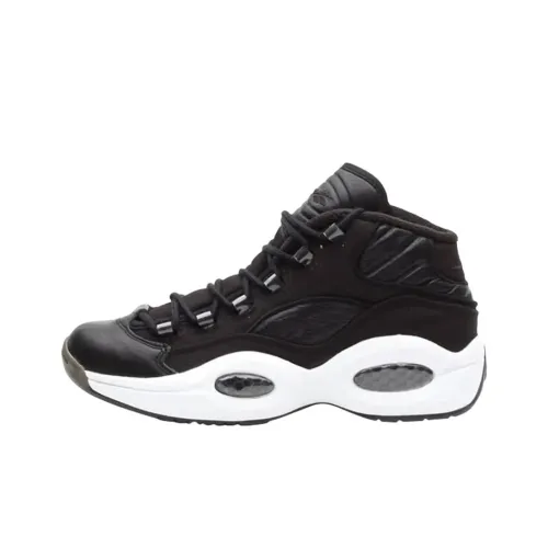 Reebok Question Mid Баскетбольные кроссовки Топ Мужской Черный Белый