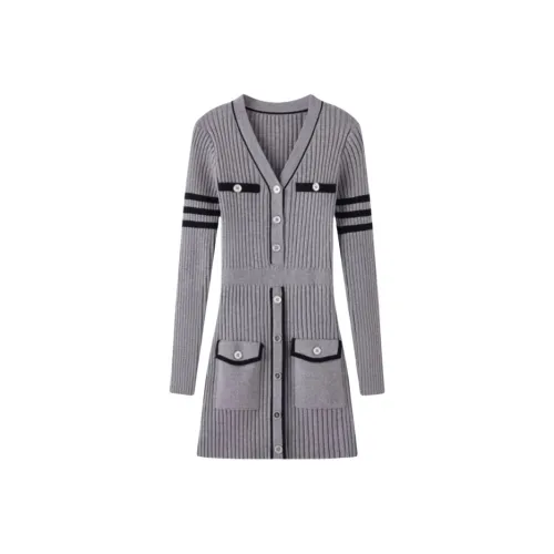 MITX Серый Женские Длинные Платья с Длинными Рукавами