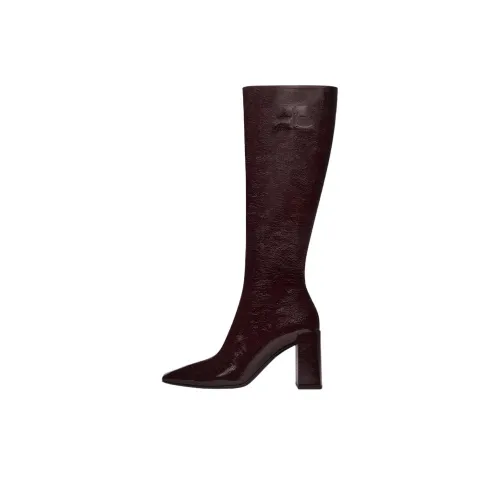 COURREGES Heritage Shadow Knee High Boots 7cm Женские Бордовые
