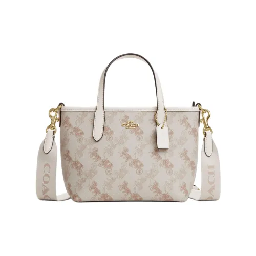 COACH Городская Сумка из искусственной кожи Сумка-тоут Сумка через плечо Сумка для покупок Мини Женская Экрю