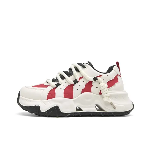 SANTASTIC Амортизация Противоскользящий Дышащий Увеличение Высоты Низкий Топ Обувь для Бега Мужская Пламя Красный