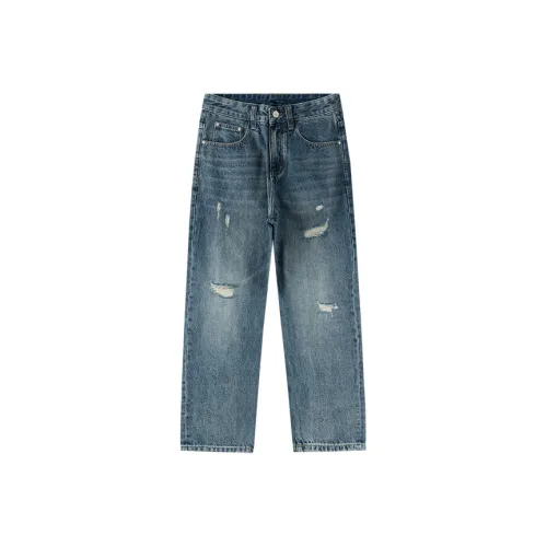 SENJIALUO Синий Мужской Джинсы