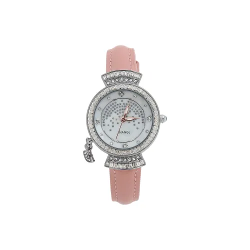 NANGL Кварцевый механизм кожаный ремешок женские часы белый циферблат