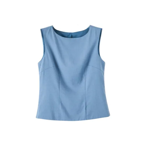 Late White Синий Женские Рубашки