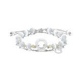 Серебряный браслет с застежкой "Счастливая кошка", мирный дизайн, серый цвет