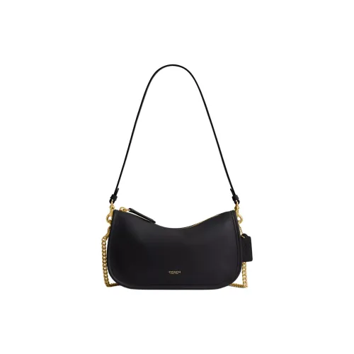 COACH Waverly GRAIN LEATHER Сумка через плечо Сумка на плечо Средняя Женская Черная