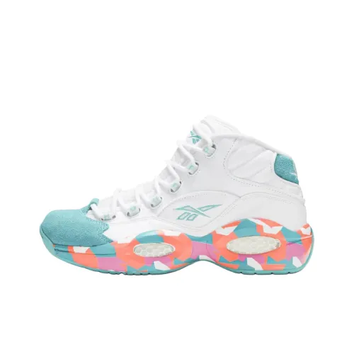Reebok Question Mid Топ Баскетбольные Кроссовки Мужские Белый Зеленый Красный